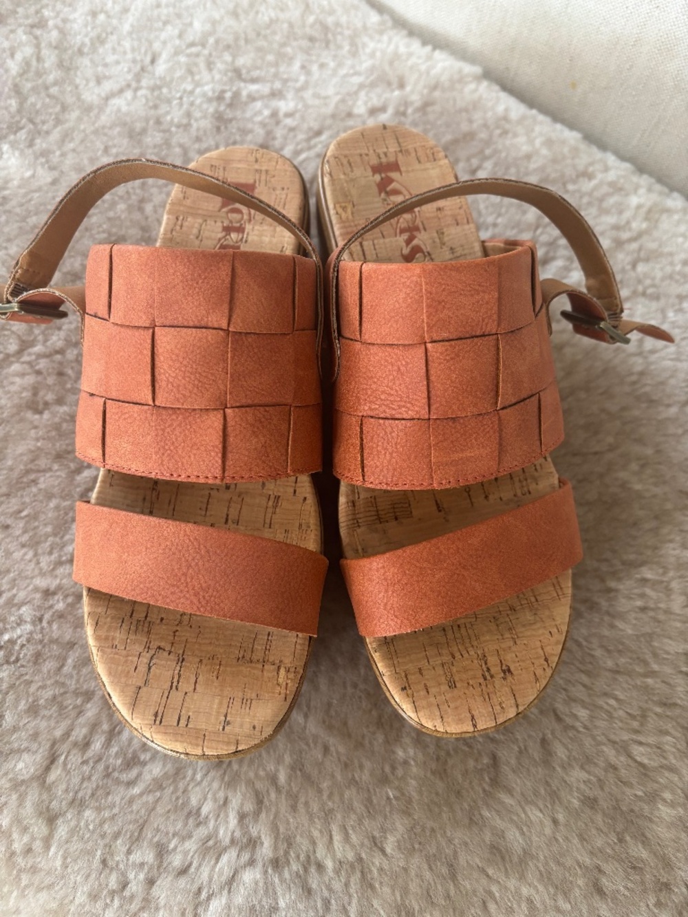 Korks by Kork Ease Fraya Leather Slingback Platforms Wedge Sandal size 7